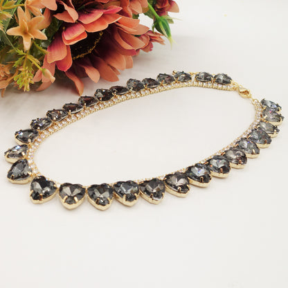 WENDY HEARTS - collier con pietre a CUORE sfaccettate e cubic zirconia