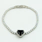 DIANA ~Chunky ~ Bracciale tennis con cuore in Cubic Zirconia
