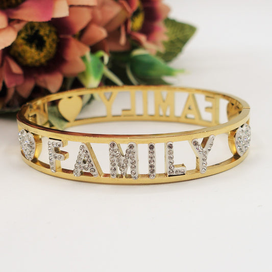 FAMILY BRACCIALE A MANETTA~ ACCIAIO INOSSIDABILE - CON SCRITTA FAMILY
