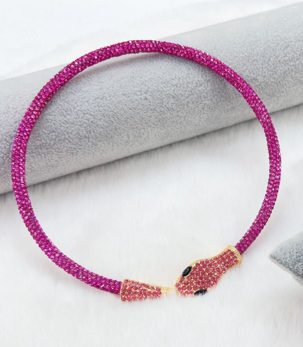 KAA CHOKER ~ Girocollo snodato a serpente con cubic zirconia