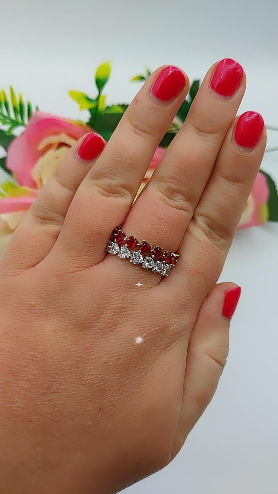 JENNY-Anello regolabile in Cubic Zirconia a forma di Cuore