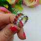JENNY-Anello regolabile in Cubic Zirconia a forma di Cuore