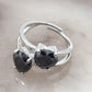 Camille ~ ANELLO cuore doppio contrariè in cubic zirconia