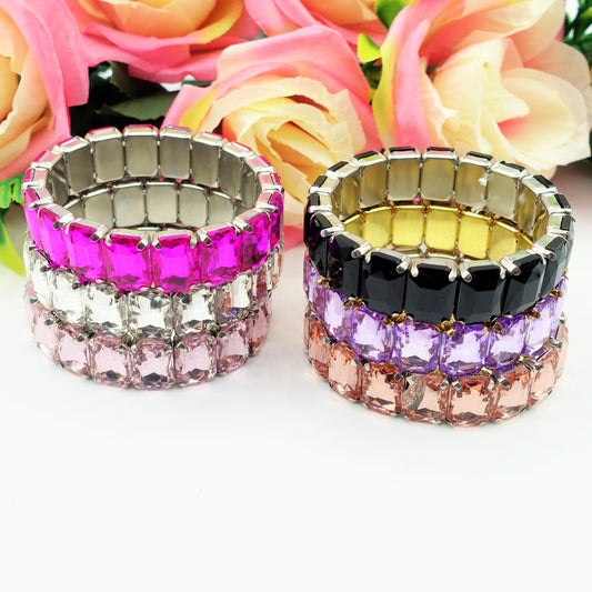 MARGOT ACCIAIO INOSSIDABILE  -Bracciale Elasticizzato con pietre sfaccettate