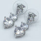 CHERIE-"THE SILVER SET"- 3 PCS- zirconia necklace+zirconia pendants earrings+zirconia tennis bracelet