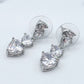 CHERIE-"THE SILVER SET"- 3 PCS- zirconia necklace+zirconia pendants earrings+zirconia tennis bracelet