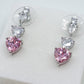 CHERIE - tiny - Orecchini pendenti in cubic zirconia a forma di cuore