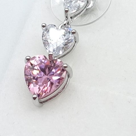 CHERIE - tiny - Orecchini pendenti in cubic zirconia a forma di cuore