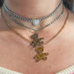 JASMINE ~ ACCIAIO INOSSIDABILE - collana choker in catena con Cubic zirconia a forma di cuore