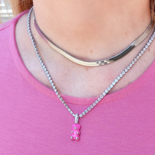ELEONOR ~ choker in ACCIAIO INOSSIDABILE catena snake piatta