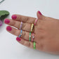 SUNNY ~Anello regolabile IN ACCIAIO INOSSIDABILE smaltato con zirconi