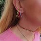 Cherie Fluo hoops- Orecchini a cerchio smaltati con cuore colorato