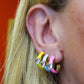 CHERIE FLUO mini - acciaio inossidabile- orecchini a cerchio smaltati con cubic zirconia