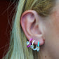 ROSE FLUO - HOOPS - acciaio inossidabile- 13 colori orecchini a cerchio smaltati con cubic zirconia