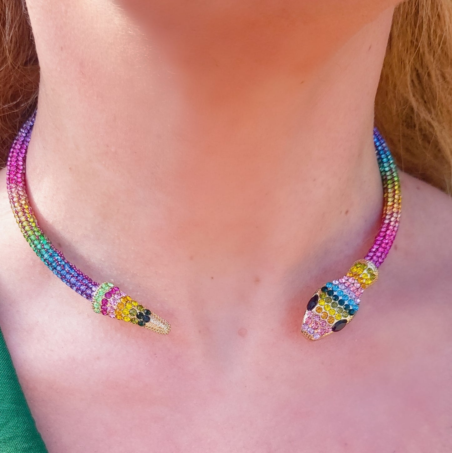 KAA CHOKER ~ Girocollo snodato a serpente con cubic zirconia