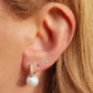 CELIA ~ orecchini mini cerchi BOMBè con cubic zirconia  e perla