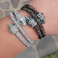 KALI ~ Bracciale snodato a pantera con cubic zirconia