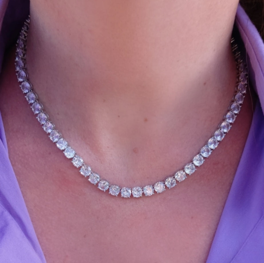 MELANIE LUXE -  Collier Tennis - Collana con Cubic Zirconia rotondi