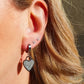 POLLY - ACCIAIO INOSSIDABILE ~ Orecchini mini cerchi con cuore zirconato XL