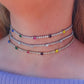 LUNA ~ Tennis Choker girocollo in ACCIAIO INOSSIDABILE con cubic zirconia