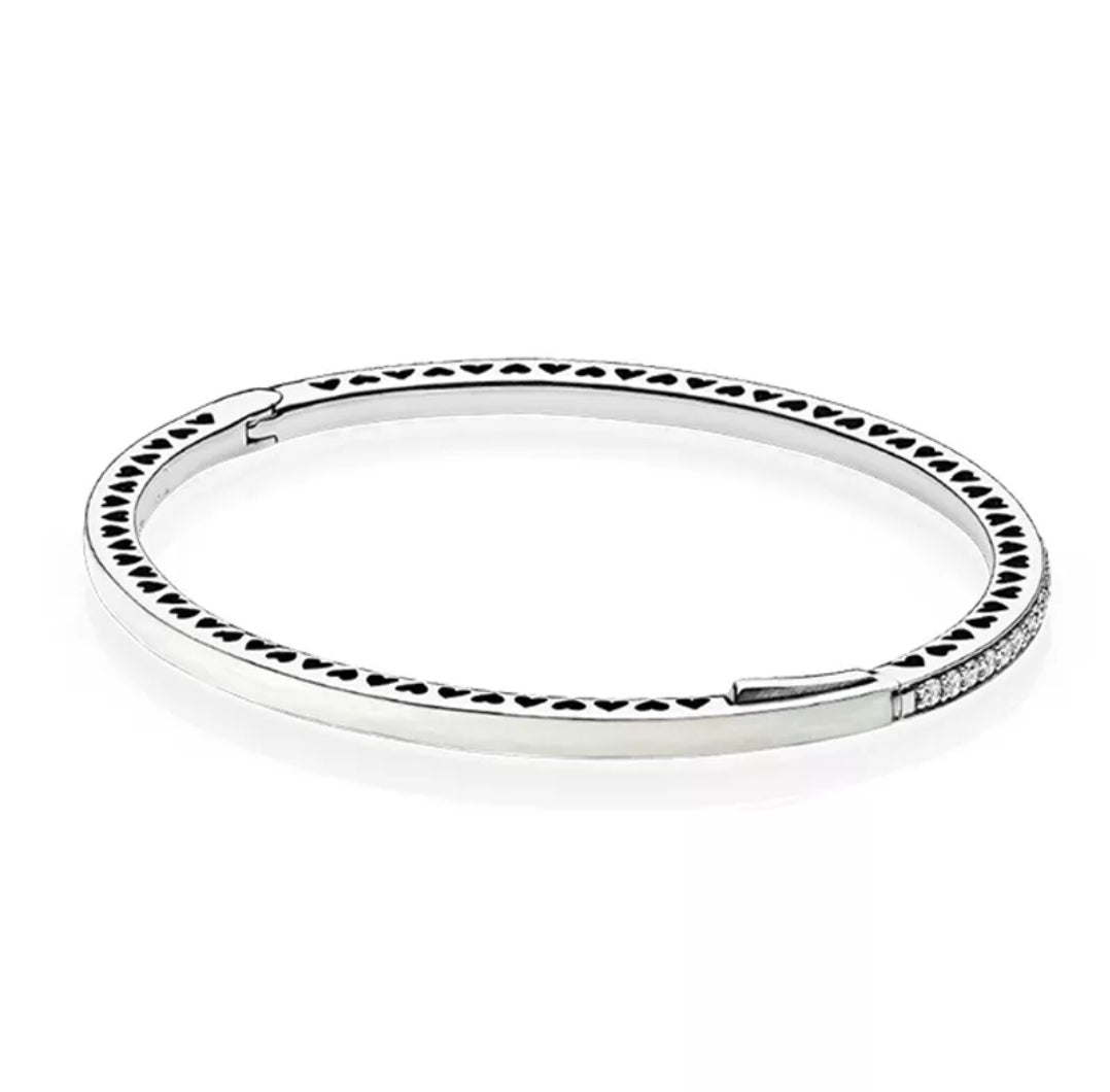 KEIRA  - ARGENTO 925  - Bracciale manetta smaltato con cubic zirconia