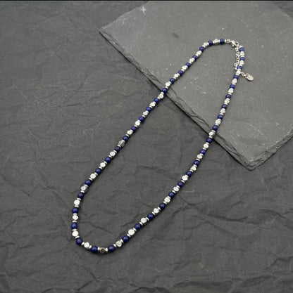 Collana pallini bruniti uomo ACCIAIO