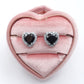 DIANA ~Orecchini a bottone con cubic zirconia a forma di cuore