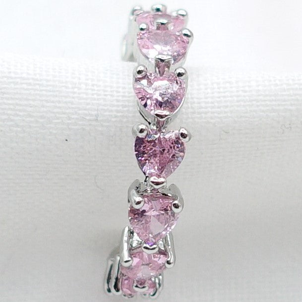 JENNY-Anello regolabile in Cubic Zirconia a forma di Cuore