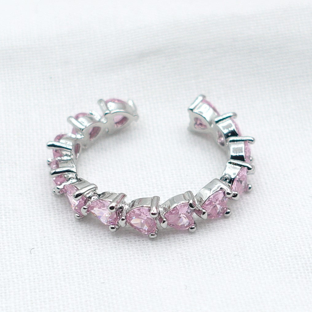 JENNY-Anello regolabile in Cubic Zirconia a forma di Cuore