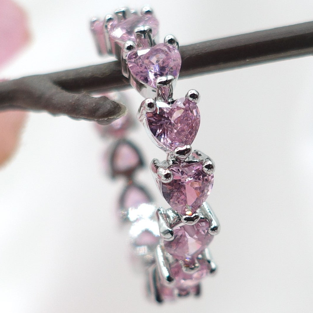 JENNY-Anello regolabile in Cubic Zirconia a forma di Cuore