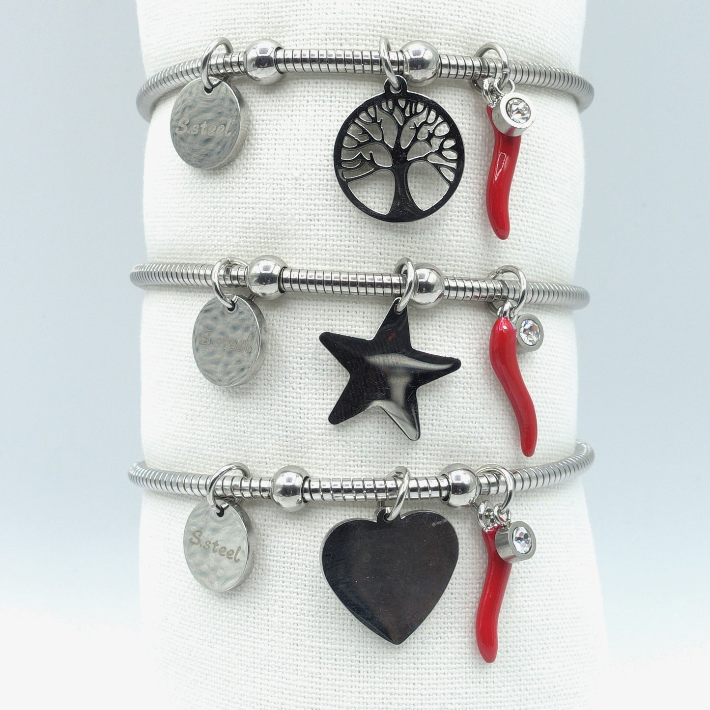EMMA~ Bracciale magnetico con ciondoli in ACCIAIO INOSSIDABILE