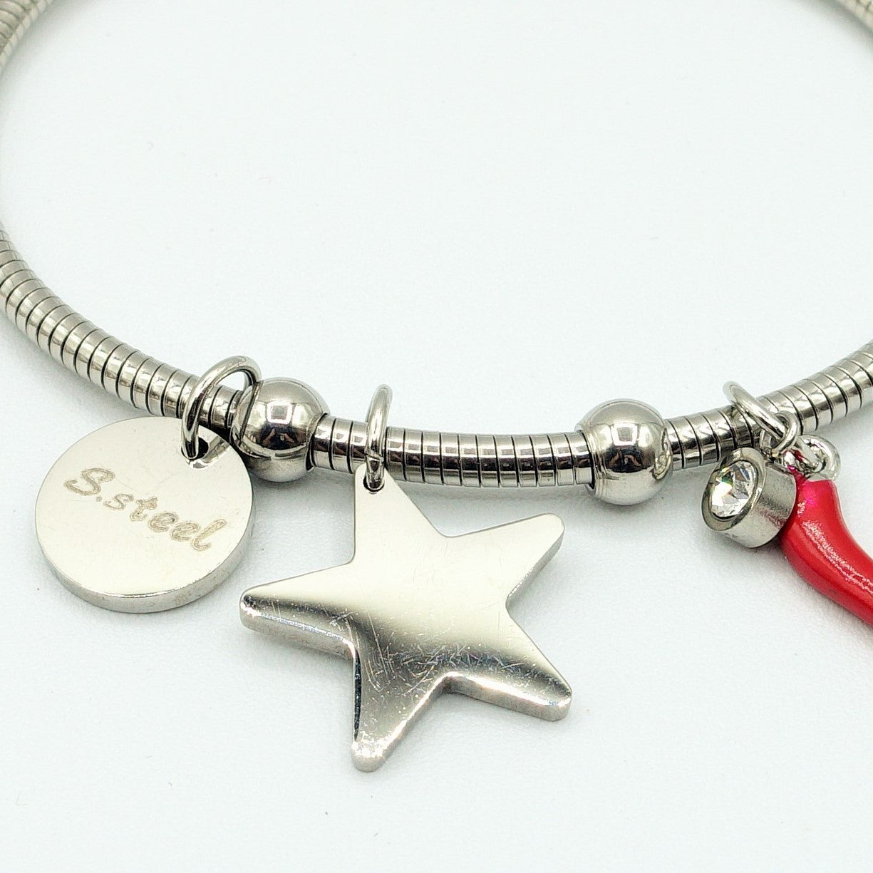 EMMA~ Bracciale magnetico con ciondoli in ACCIAIO INOSSIDABILE