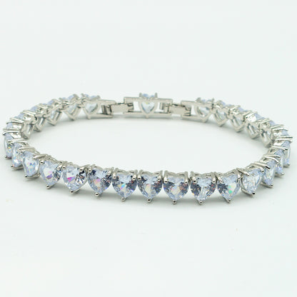 CHERIE - bracciale tennis con cubic zirconia a forma di cuore