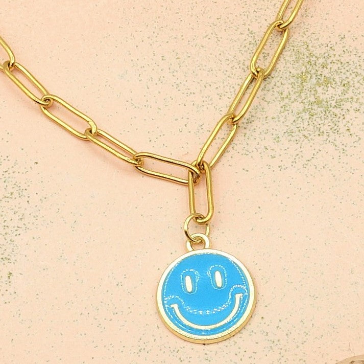 SMILEY ~ COLLANA IN ACCIAIO INOSSIDABILE CON CIONDOLO SMILE