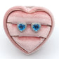 DIANA ~Orecchini a bottone con cubic zirconia a forma di cuore