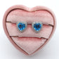 DIANA ~Orecchini a bottone con cubic zirconia a forma di cuore