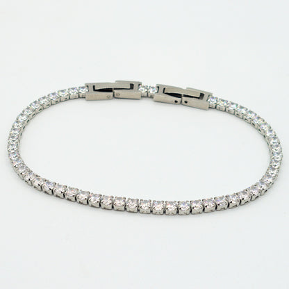 ALICIA ~ Bracciale tennis in ACCIAIO INOSSIDABILE con Cubic Zirconia