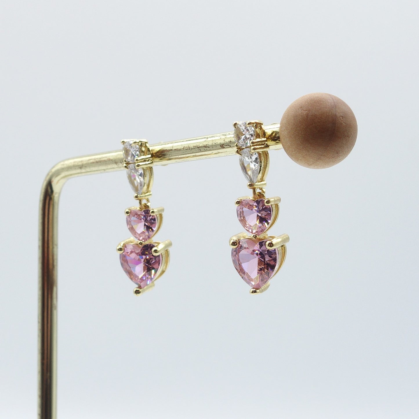 CHERIE - tiny - Orecchini pendenti in cubic zirconia a forma di cuore