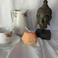 Alba ~ Geometric faceted round candle