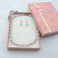 CHERIE-"THE SILVER SET"- 3 PCS- zirconia necklace+zirconia pendants earrings+zirconia tennis bracelet