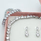CHERIE-"THE SILVER SET"- 3 PCS- zirconia necklace+zirconia pendants earrings+zirconia tennis bracelet