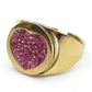 GEMMA ~ chevalier Stainless Steel heart ring-Adjustable size