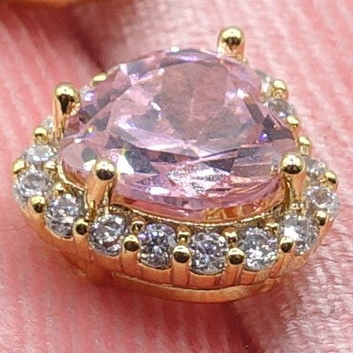 DIANA ~Orecchini a bottone con cubic zirconia a forma di cuore