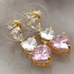 CHERIE - tiny - Orecchini pendenti in cubic zirconia a forma di cuore